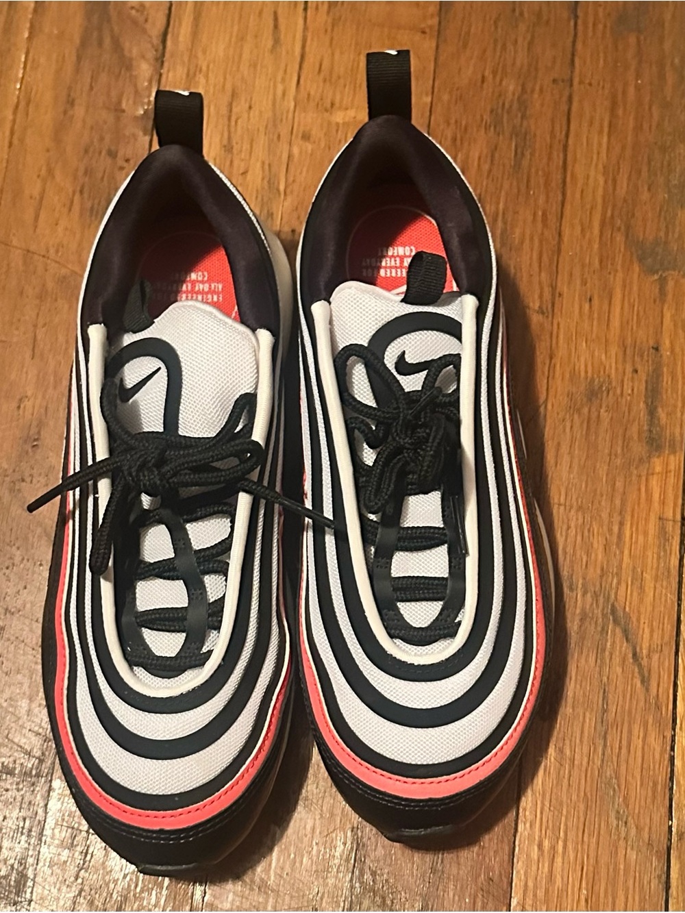 Nike White Black Hot Pink Accent Running Sneakers
